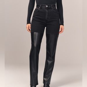 Abercrombie leather & denim jeans